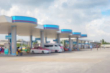 Yakıt istasyonu, odak dışı arkaplan