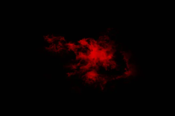 Textured Smoke Abstract Red Isolated Black Background — Stock Photo, Image