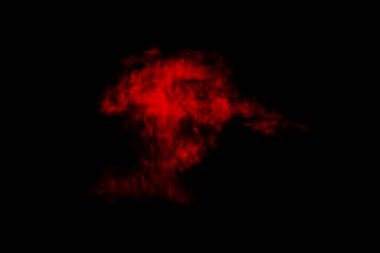 Dokulu bulut, soyut kırmızı, siyah arkaplanda izole.