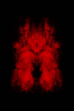 Dokulu bulut, soyut kırmızı, siyah arkaplanda izole.