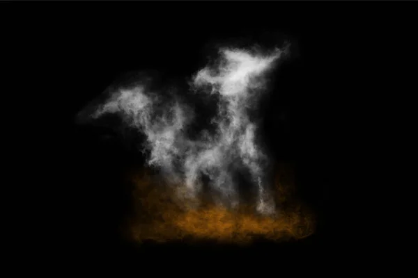 Textured Smoke Abstract Zwart Geïsoleerd Zwarte Achtergrond — Stockfoto