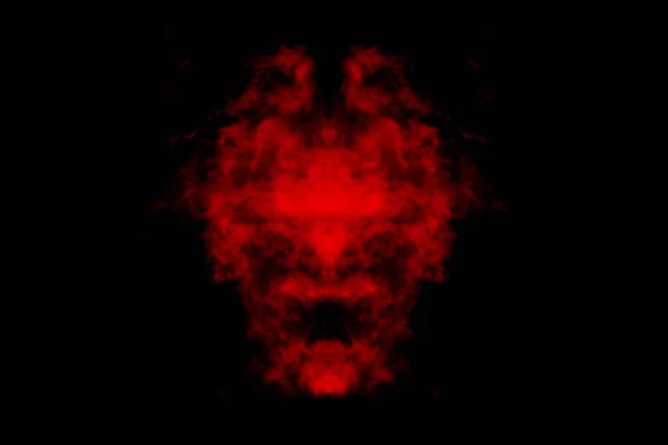 Nuvem Texturizada Vermelho Abstrato Isolado Sobre Fundo Preto — Fotografia de Stock