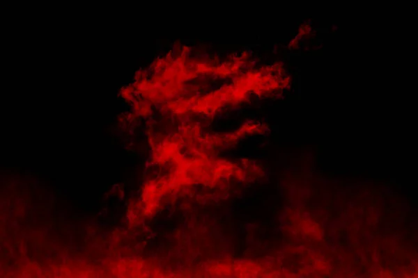 Textured Cloud Abstract Rood Geïsoleerd Zwarte Achtergrond — Stockfoto