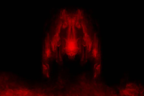 Teksturowana Chmura Abstrakcyjna Czerwień Izolowana Czarnym Tle — Zdjęcie stockowe