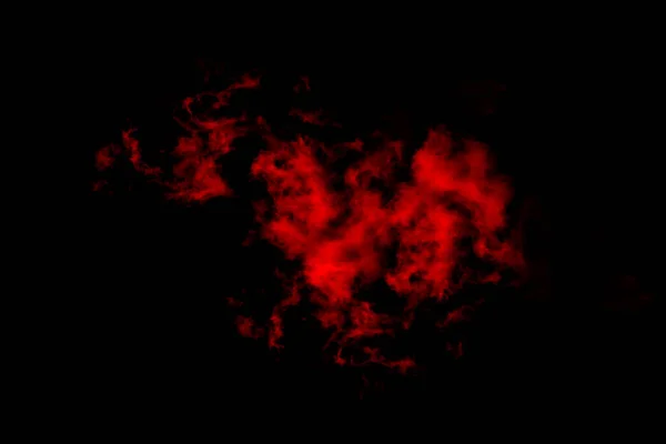 Textured Cloud Abstract Red Isolated Black Background — Stock Photo, Image