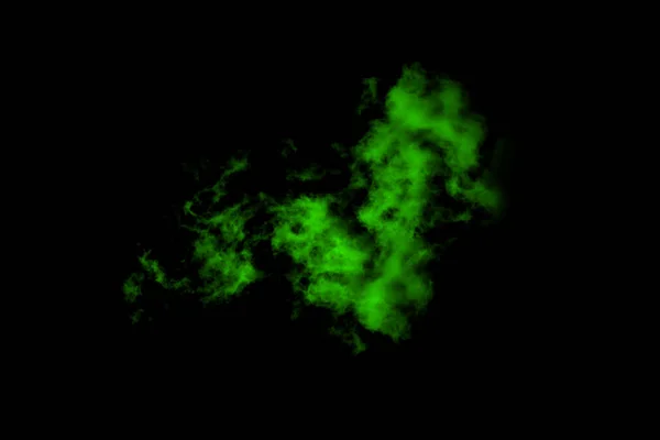 Текстурована Хмара Абстрактний Зелений Ізольований Чорному Тлі — стокове фото