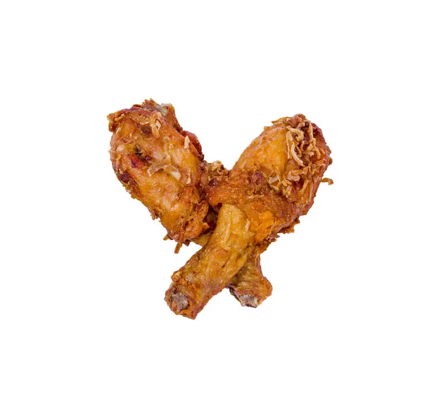 Fried Chicken Drumstick Isoliert Auf Weißem Hintergrund — Stockfoto