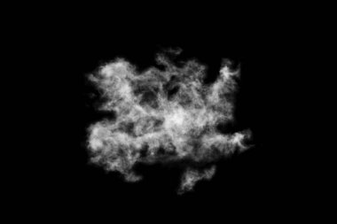 Dokulu bulut, soyut siyah, siyah arkaplanda izole.