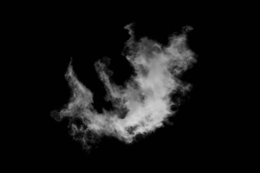 Dokulu bulut, soyut siyah, siyah arkaplanda izole.