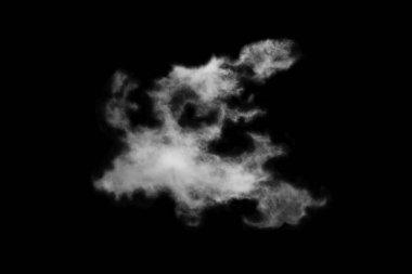 Dokulu bulut, soyut siyah, siyah arkaplanda izole.