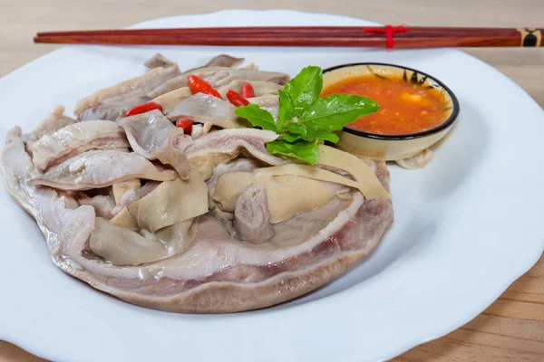 Pork Stomach Sliced Sauce — Stock Photo, Image