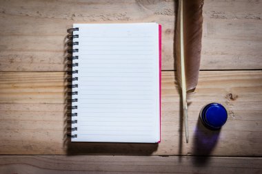 Tüy kalem ve filtre efektiyle not defterini aç.