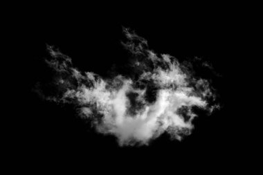 Dokulu bulut, soyut siyah, siyah arkaplanda izole.