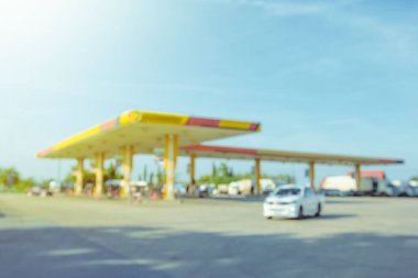 Yakıt istasyonu, odak dışı arkaplan