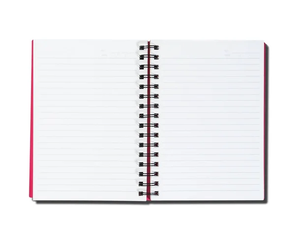 Open Note Book Isolated White Background Clipping Path — Stock Photo, Image