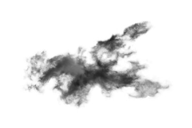 Dokulu Duman, soyut siyah, beyaz arkaplanda izole