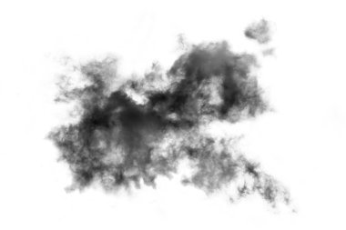 Dokulu Duman, soyut siyah, beyaz arkaplanda izole