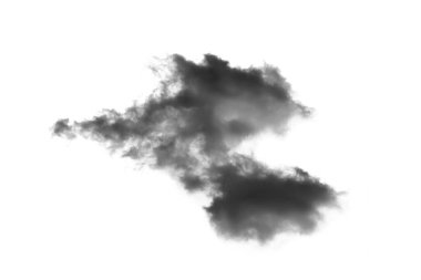 Dokulu Duman, soyut siyah, beyaz arkaplanda izole