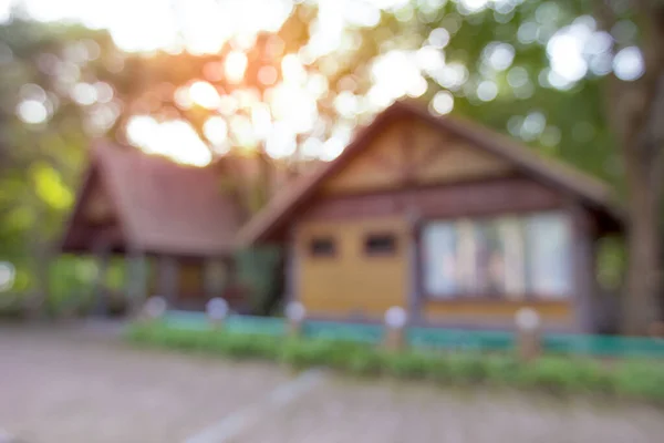 Wazig Huis Het Bos Achtergrond — Stockfoto