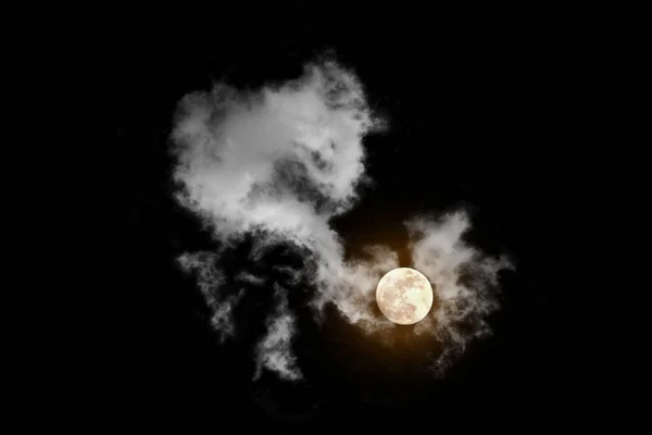 Desenli Bulutlu Soyut Siyah Siyah Arkaplanda Izole — Stok fotoğraf