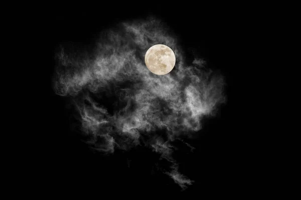 Moon Textured Cloud Abstract Black Isolated Black Background — Stock Photo, Image