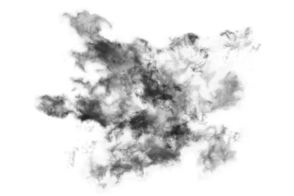 Humo Texturizado Negro Abstracto Aislado Sobre Fondo Blanco —  Fotos de Stock