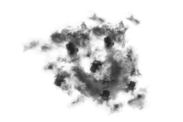 Textured Smoke Abstract Zwart Geïsoleerd Witte Achtergrond — Stockfoto