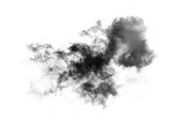 Textured Smoke Abstrait Noir Isolé Sur Fond Blanc — Photo