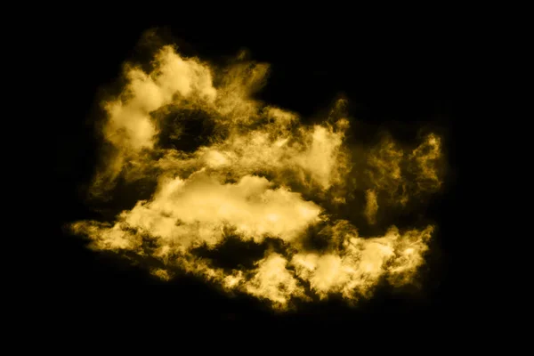 Nube Texturizada Abstracta Dorada Aislada Sobre Fondo Negro — Foto de Stock