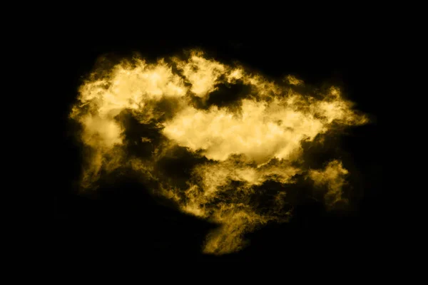 Nube Strutturata Astratto Dorato Isolato Sfondo Nero — Foto Stock