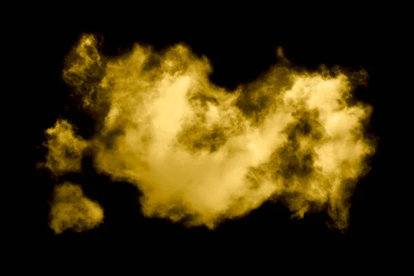 Nube Strutturata Astratto Dorato Isolato Sfondo Nero — Foto Stock