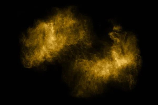 Texturierte Wolke Abstrakt Golden Isoliert Auf Schwarzem Hintergrund — Stockfoto