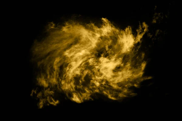 Текстурована Хмара Абстрактне Золото Ізольовано Чорному Тлі — стокове фото