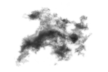 Dokulu Duman, soyut siyah, beyaz arkaplanda izole
