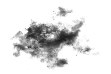 Dokulu Duman, soyut siyah, beyaz arkaplanda izole