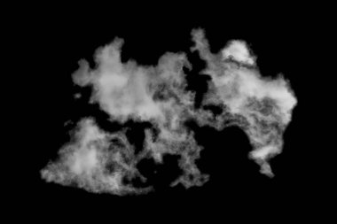 Dokulu bulut, soyut siyah, siyah arkaplanda izole.