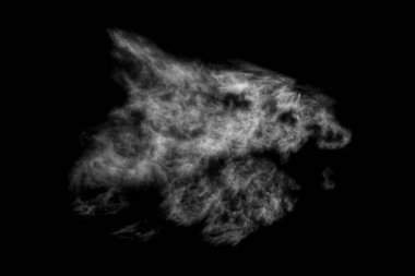 Dokulu bulut, soyut siyah, siyah arkaplanda izole.