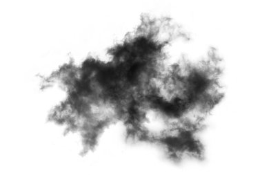 Dokulu Duman, soyut siyah, beyaz arkaplanda izole