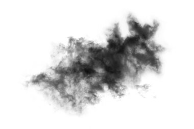Dokulu Duman, soyut siyah, beyaz arkaplanda izole