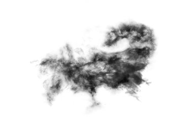 Dokulu Duman, soyut siyah, beyaz arkaplanda izole