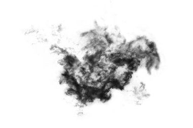 Dokulu Duman, soyut siyah, beyaz arkaplanda izole