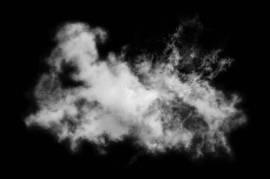Dokulu bulut, soyut siyah, siyah arkaplanda izole.