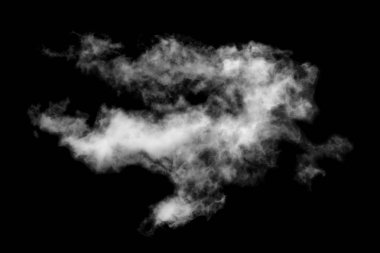 Dokulu bulut, soyut siyah, siyah arkaplanda izole.