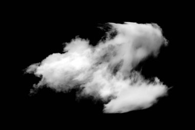 Dokulu bulut, soyut siyah, siyah arkaplanda izole.