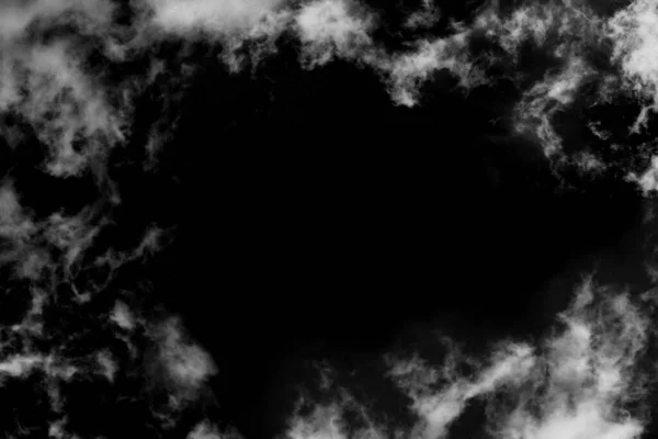 Nuage Texturé Abstrait Noir Isolé Sur Fond Noir — Photo