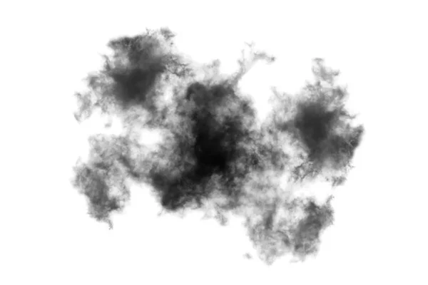 Textured Smoke Abstract Zwart Geïsoleerd Witte Achtergrond — Stockfoto