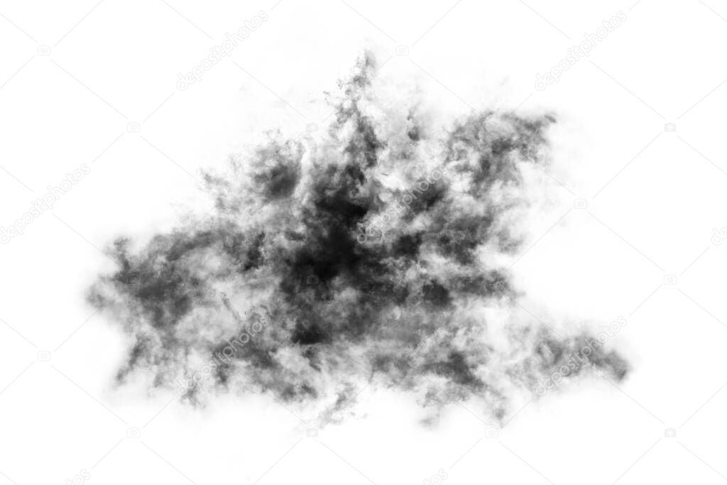 Textured Smoke,Abstract black,isolated on white background