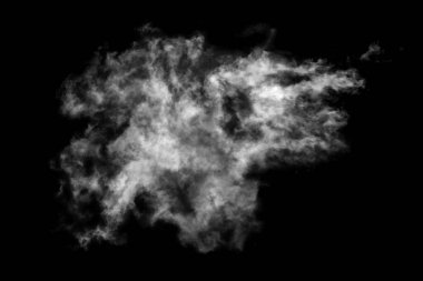 Dokulu bulut, soyut siyah, siyah arkaplanda izole.