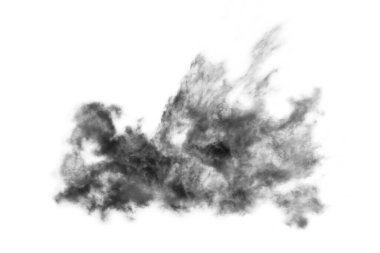 Dokulu Duman, soyut siyah, beyaz arkaplanda izole