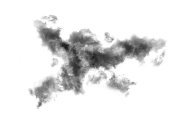 Textured Smoke Abstrait Noir Isolé Sur Fond Blanc — Photo